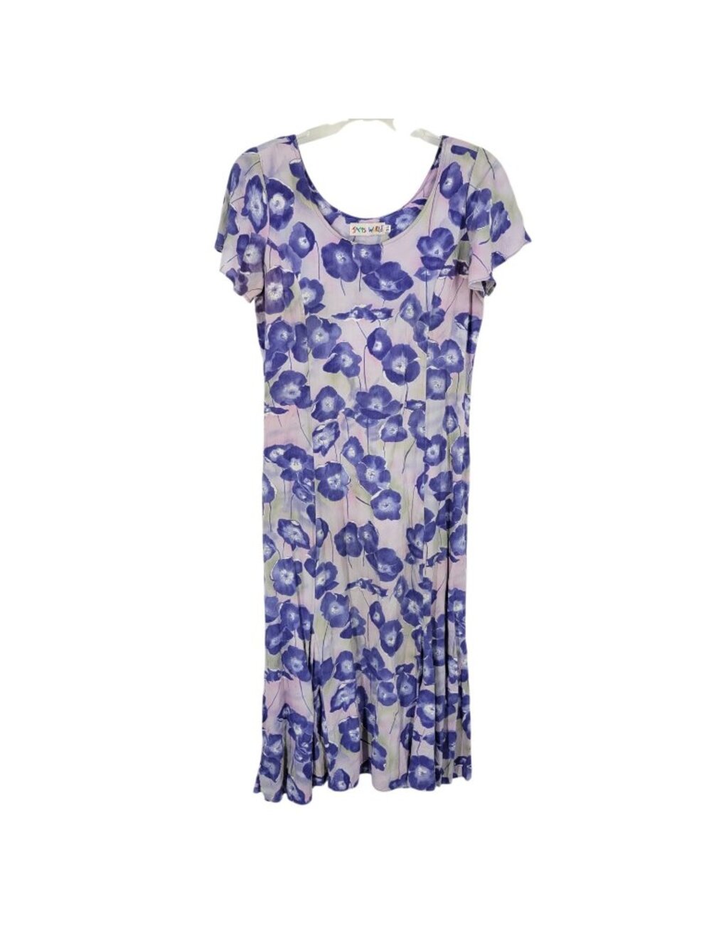 VTG Jams World Morning Glory Dress Purple Floral XL A Line Hawaii Coastal beachy